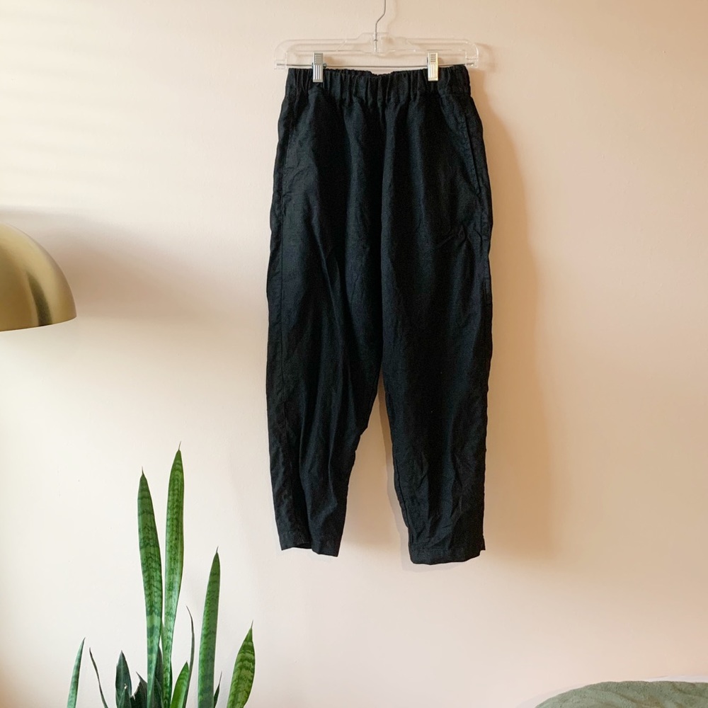 Linenfox Mara tapered linen trouser elastic waist